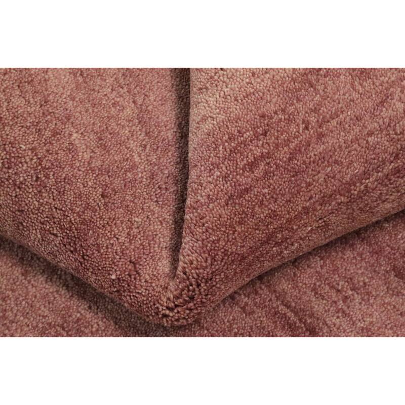 Hand Knotted Oriental 100% Wool Carpet Modern Geometric Pink Gabbeh Area Rug - 7' 2'' X 5' 1''
