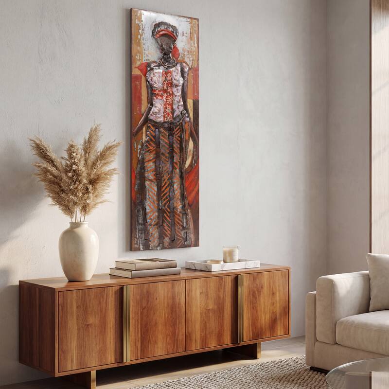 "Elegance" Mixed Media Iron Hand Painted Dimensional Wall Decor