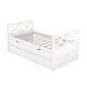 preview thumbnail 7 of 7, White Daybed with Storage Drawers and Timber-framed Trundle Base