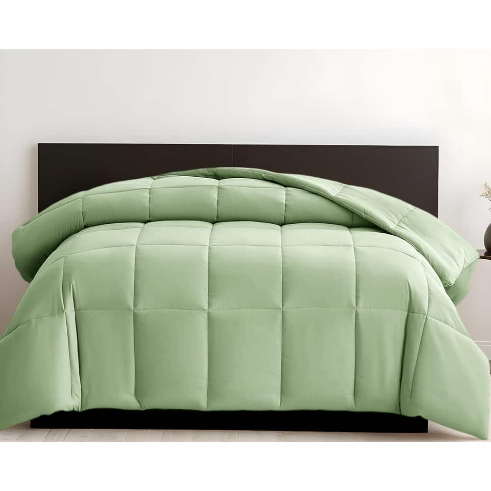 Sage Queen Box Stitch Microfiber Down Alternative Comforter