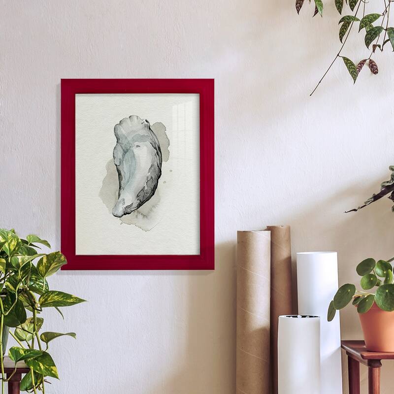 Oysters on the Bay II -Framed Print w/glass-Cherry Red