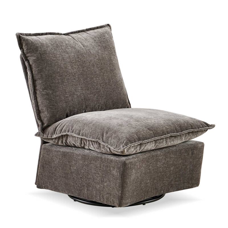 Detachable Chenille Single 360 Swivel Rocking Rocker,360 Swivel Sofa Chair & Single Sofa Lounge - Dark Gray