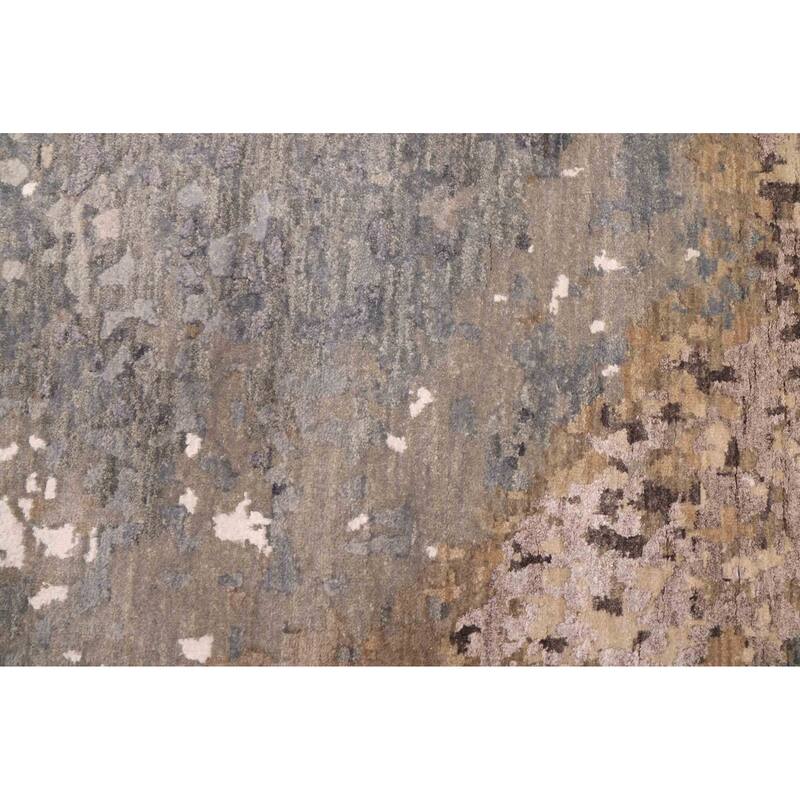 ECARPETGALLERY Hand-knotted Legacy Grey Silk, Wool Rug - 4'11 x 11'11