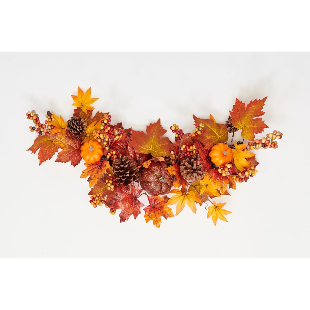 25" Fall Artificial Pumpkin Berries Cone Swag - 25