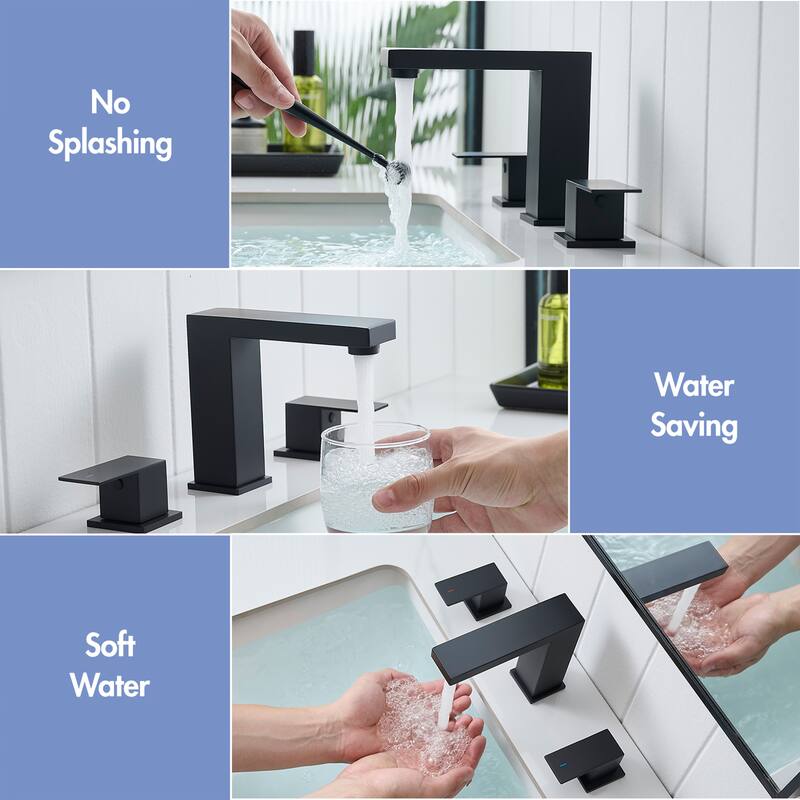 Modern Double Handle Three-Hole Bath Faucet
