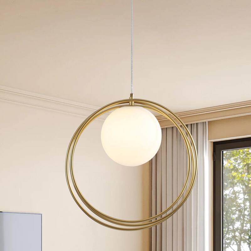 1-Light Modern Minimalist Ring Globe Chandelier