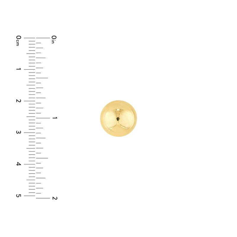 Curata 10k Yellow Gold 10mm Half Ball Post Earrings