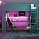 preview thumbnail 3 of 14, Twin Size Solid Wood MDF Gaming Loft Bed with Desk, Multi-storage Shelves, LED and Charging Station