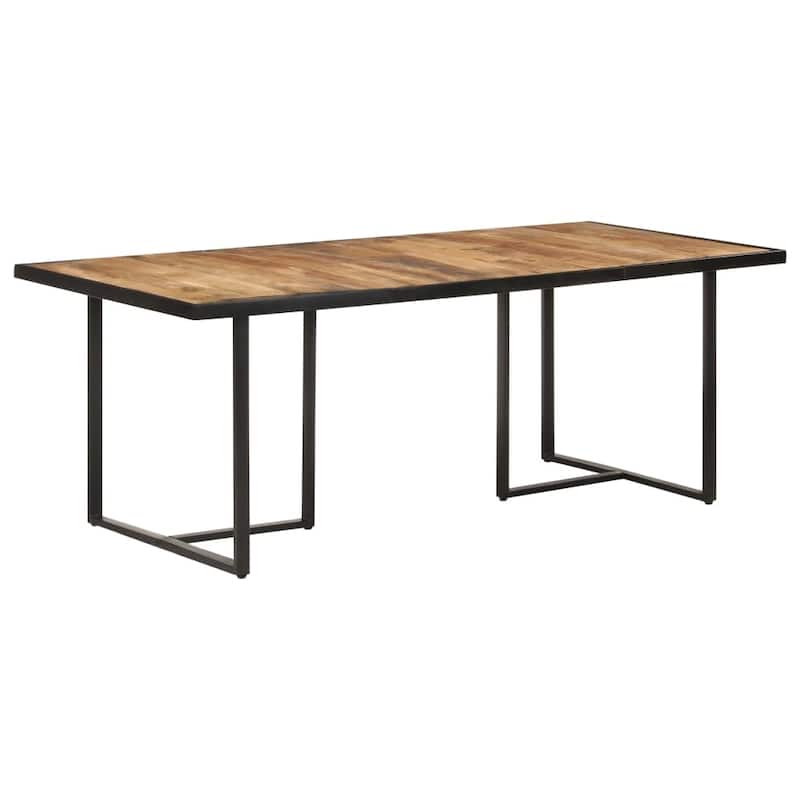 vidaXL Dining Table 78.7" Rough Mango Wood - 78.4" x 39.4" x 29.9"