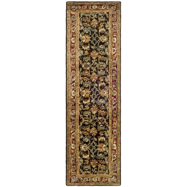 SAFAVIEH Handmade Classic Clotilda Traditional Oriental Wool Rug - 2'3" x 12' Runner - Dark Olive/Red