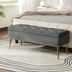 preview thumbnail 72 of 137, HULALA HOME Neptunus Modern 45.5" W Velvet Bedroom Storage Bench for End of Bed with Nailhead Trim GREY