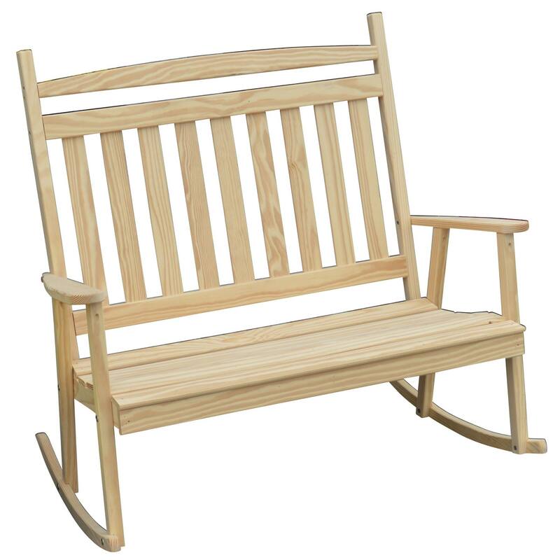 Pine Double Classic Porch Rocker - Unfinished