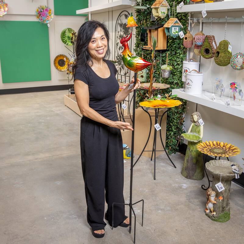 63" Metal Wind Spinner, Spinning Rooster