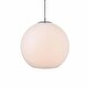 preview thumbnail 1 of 7, Elegant Lighting Baxter Single Light 14" Wide Pendant with Frosted Chrome / Frosted White