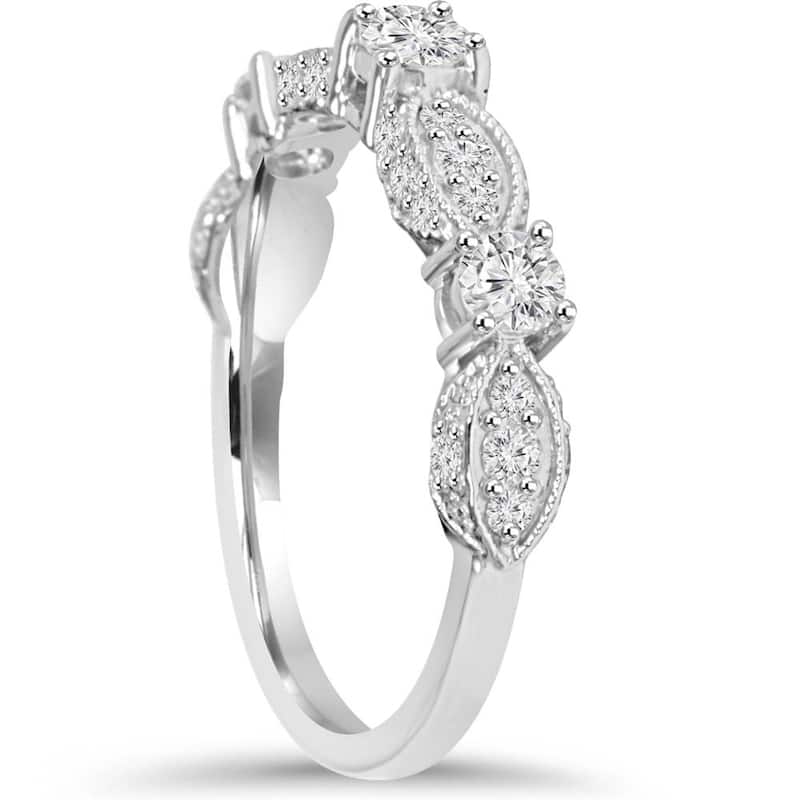 1/2 Ct Vintage Diamond Wedding Ring White Gold