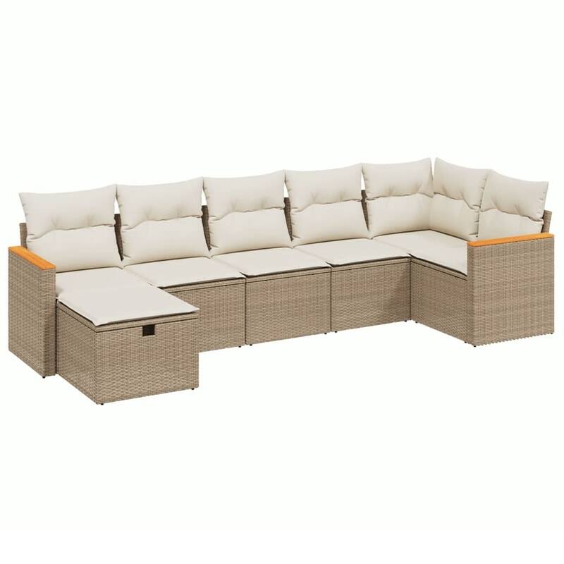 vidaXL Patio Sofa Set with Cushions Outdoor Conversation Furniture Poly Rattan