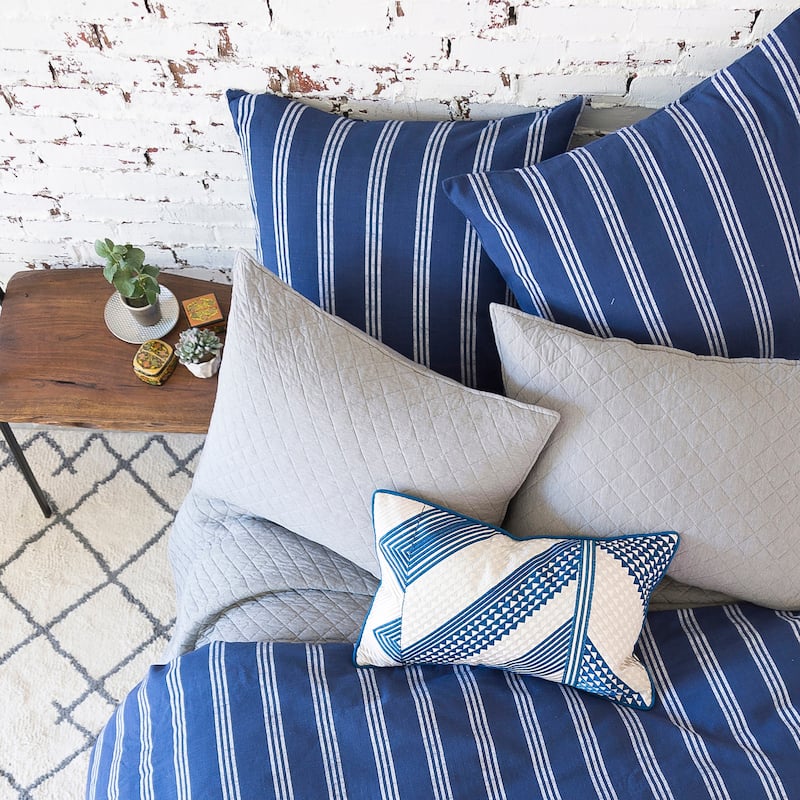 Perry Indigo Queen Duvet Cover