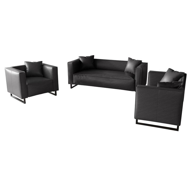 CraftPorch Mid Century Modern 3- Pieces Upholstered Living Room Set