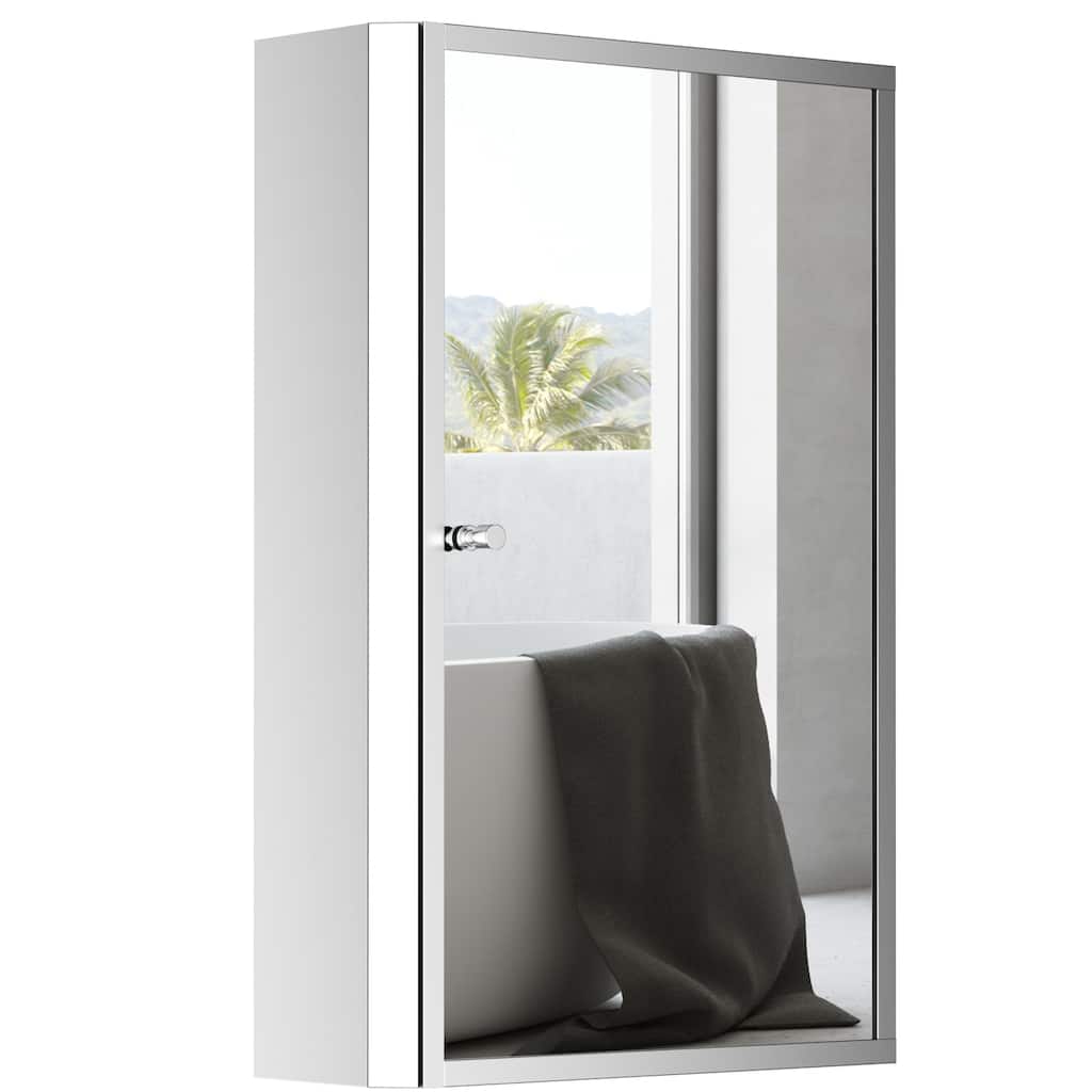 HOMCOM Bathroom Mirrored Cabinet