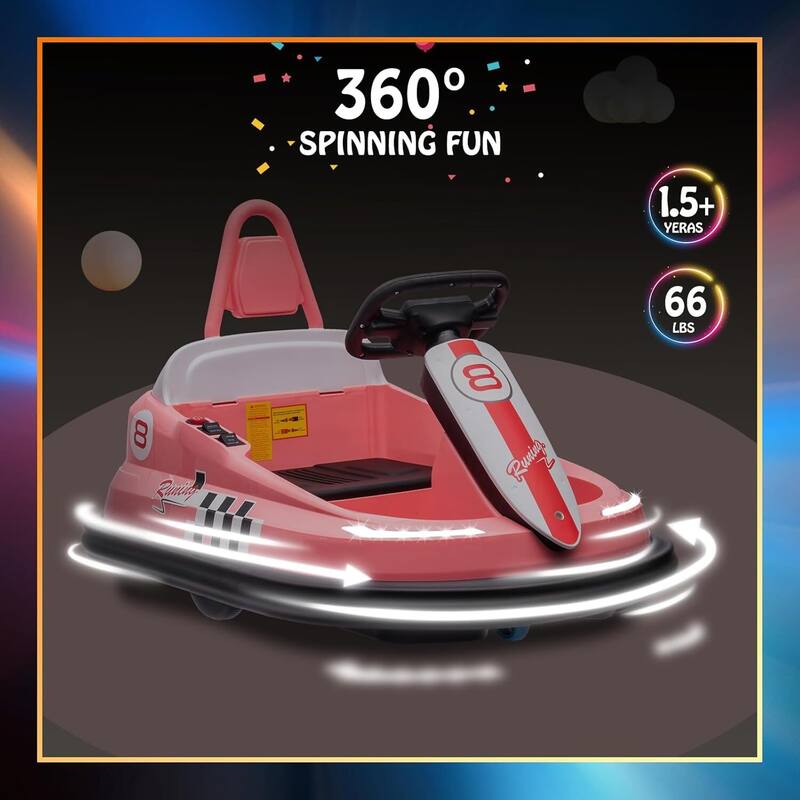 6V Electric Ride On Toy Bumper Car for Kids 1.5-6 Years Old