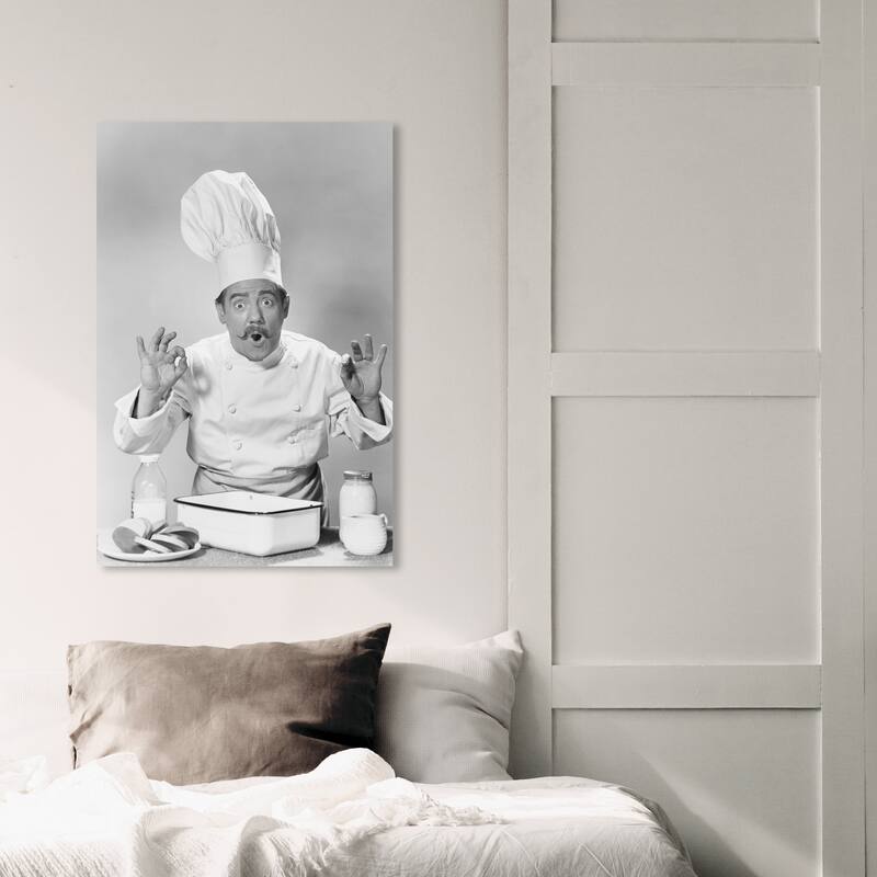 Wynwood Studio 'The Chef' Food and Cuisine Wall Art Canvas Print Cooking and Chef - Black, White - 20 x 30