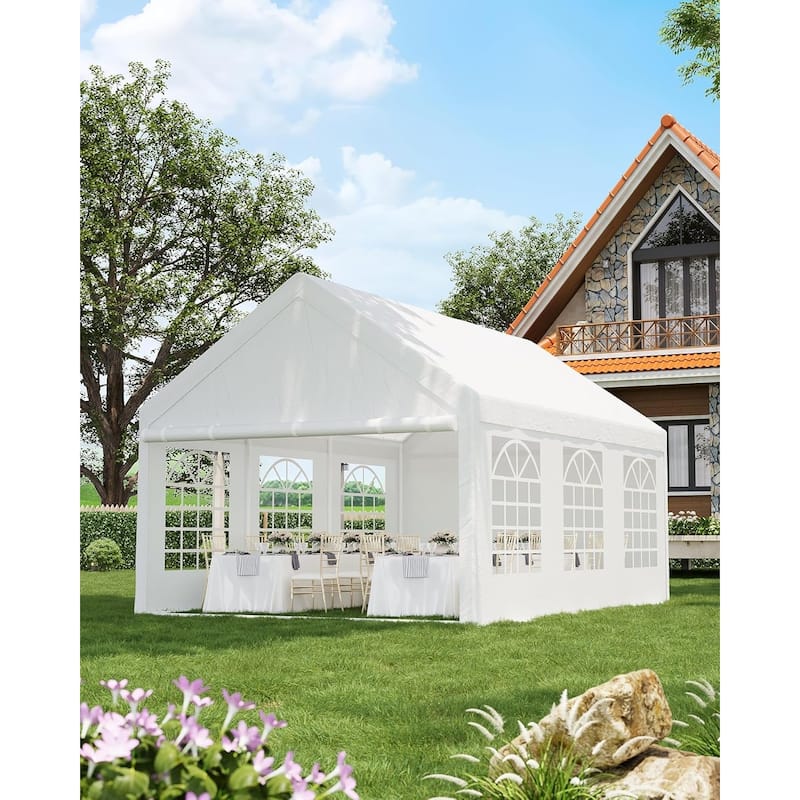 Party Tent Heavy Duty, Outdoor Wedding Tent Event Shelter with Carry Bags - 20 X 20FT