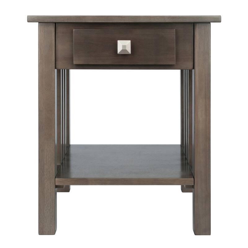 Stafford Accent Table, Oyster Gray - 19.92 x 18.98 x 22.05 inches