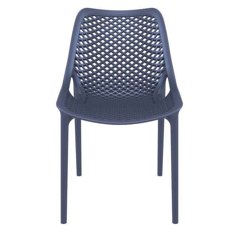 32.25" Gray Stackable Outdoor Patio Dining Chair