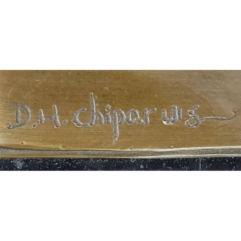 Art Deco Dancer Girl W/ Long Skirt In Graceful Pose - Bronze Sculpture By Chiparus