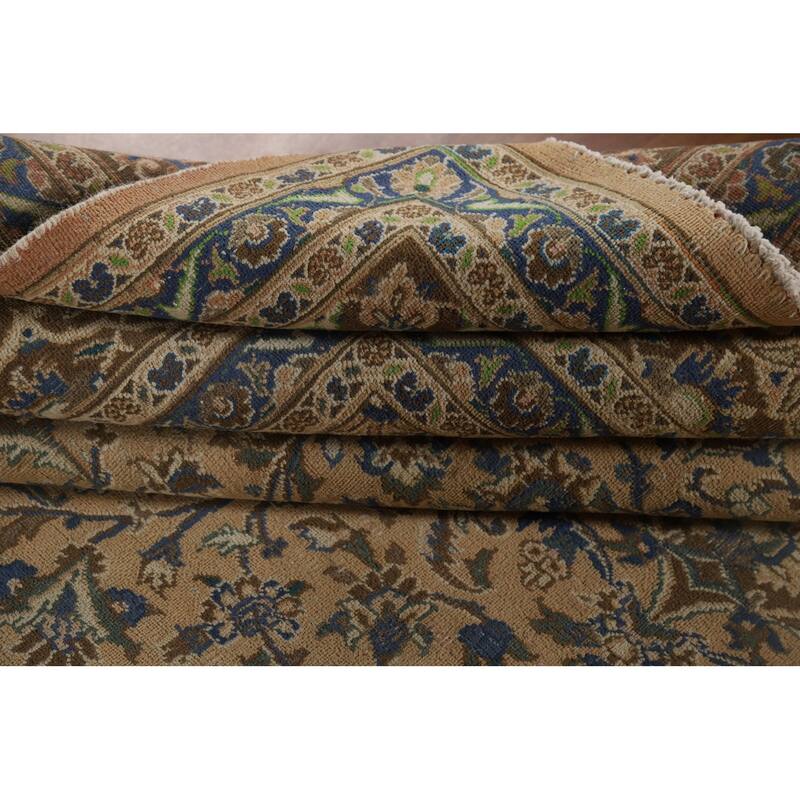 Traditional Mashad Vintage Persian Area Rug Handmade Wool Carpet - 9'7" x 12'5"