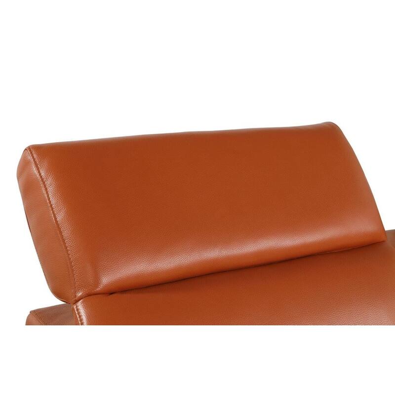 HomeRoots Camel Italian Leather Modular L Shaped Five Piece Corner Sectional