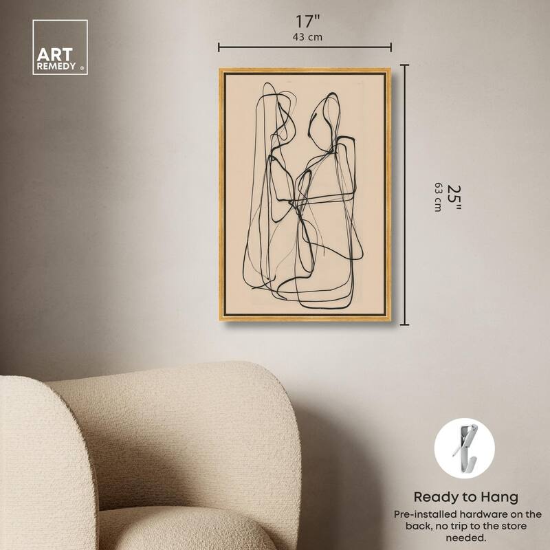 Embrace of Lines I Canvas by Art Remedy