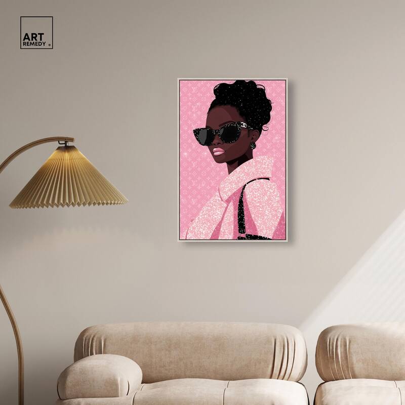 Pink Luxury Woman Canvas by Art Remedy