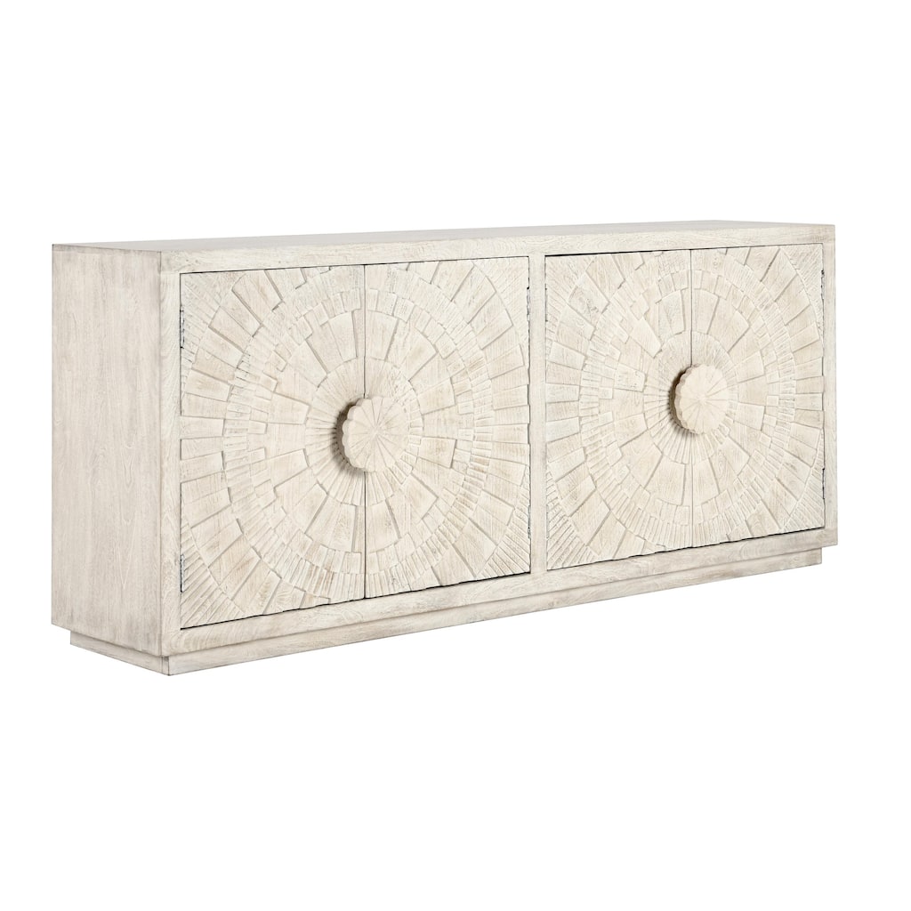 Classic Home Apollo 84" Mango Wood Sideboard in Whitewash