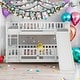 preview thumbnail 2 of 10, Twin Over Twin Low Bunk Bed with Fence and Ladder for Toddler Kids Teens-White