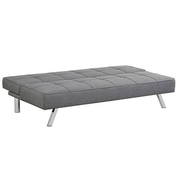Costway Convertible Futon Sofa Bed Adjustable Sleeper with Stainless