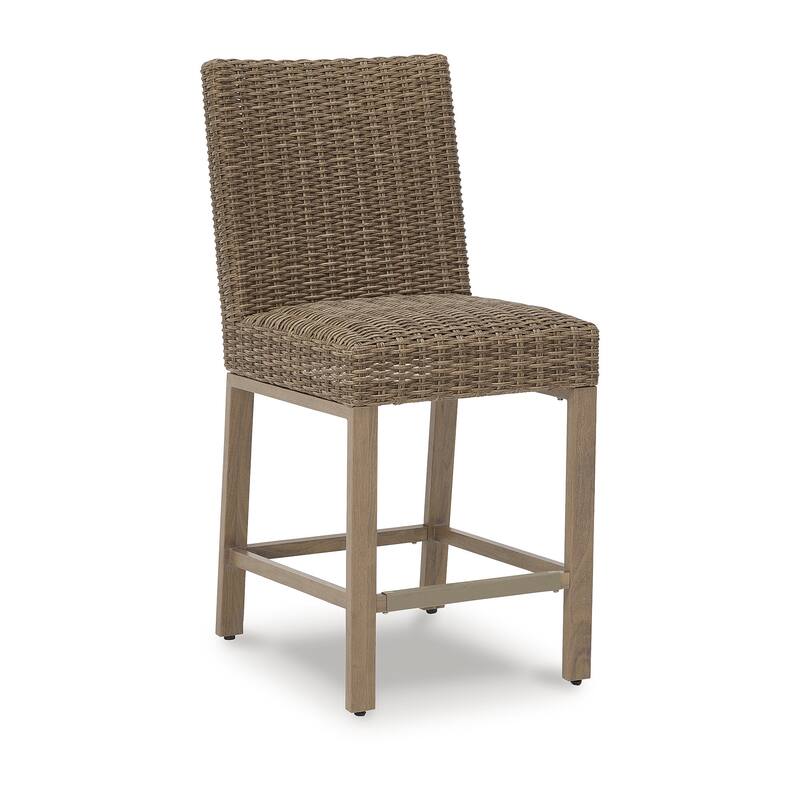Signature Design by Ashley Walton Bridge Driftwood Outdoor Bar Stool (Set of 2) - 20.38" W x 26.88" D x 44.5" H
