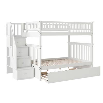 Columbia Staircase Bunk Bed Full over Full with Full Trundle