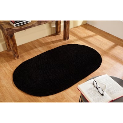 Better Trends Chenille Solid Braid Reversible Area Rug