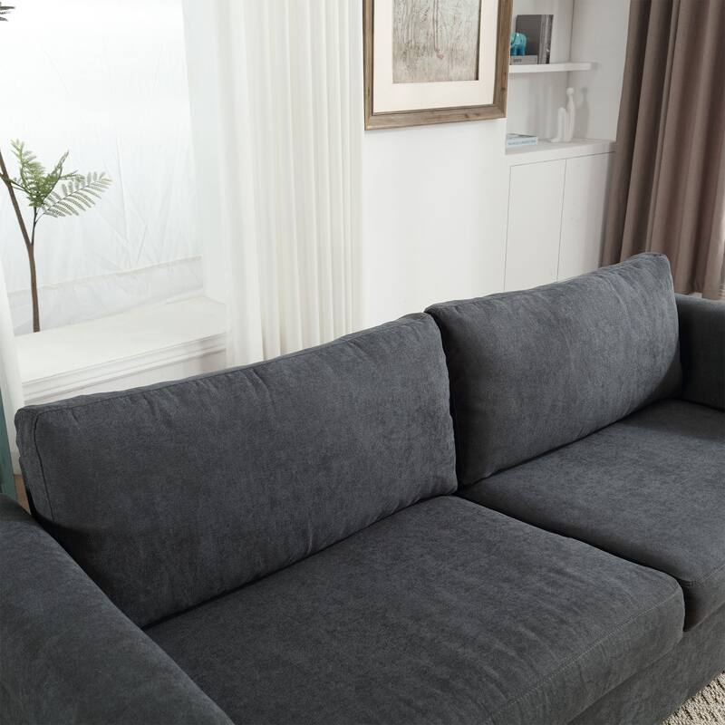 63″ Polyester 3-Seater Sleeper Sofa with Pull-Out Mattress & Retro Rivet Arms