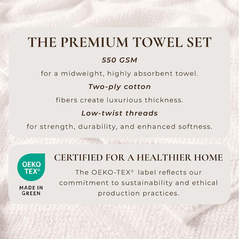 100% Cotton Acacia Collection Ultra Absorbant Popcorn Bath Towels