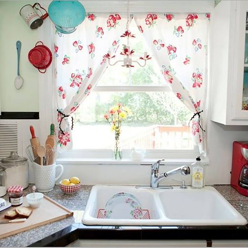 Bundle 2 Cafe Curtain Rods with 4 Self Adhesive Matching Hooks