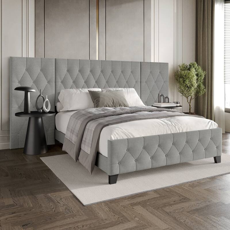 CraftPorch Modern Button Tufted Diamond Bed