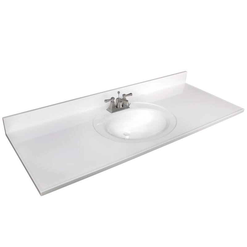 Design House Cultured Marble Vanity Top 61-Inch Single Bowl Sink