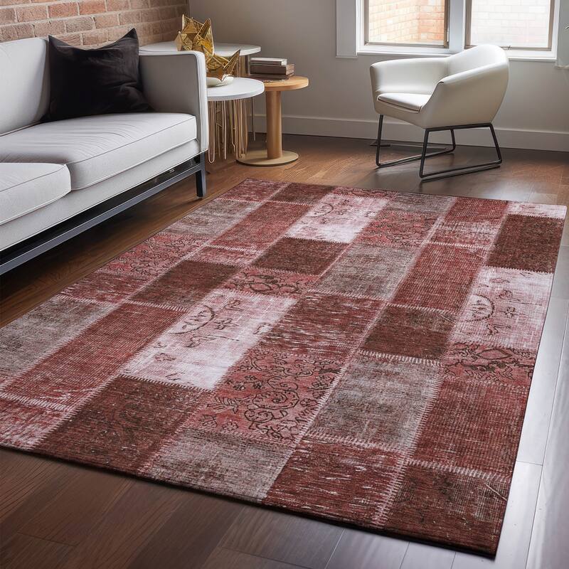 Premium Washable Super Soft Vintage Boho Mayfield Rug - Burgundy - 3' x 5' - Rectangle