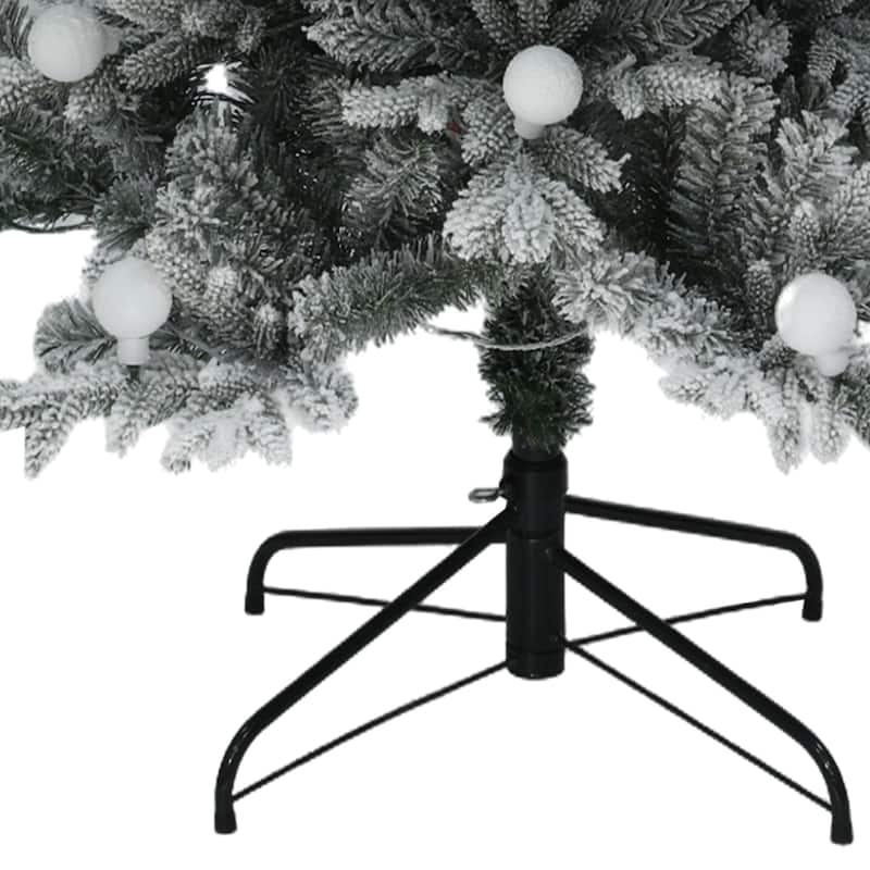 6/7.5 FT Pre-lit Flocked Layered Christmas Tree with Remote Control