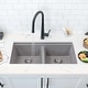 preview thumbnail 30 of 43, STYLISH Dual Mount 33" Double-Bowl Composite Granite Kitchen Sink - 33" x 18" x 9.5"