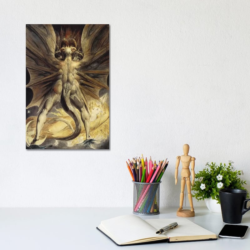 iCanvas "The Great Red Dragon and the Woman Clothed in the Sun, c. 1803-1805" by William Blake Canvas Print - 12x8x0.75