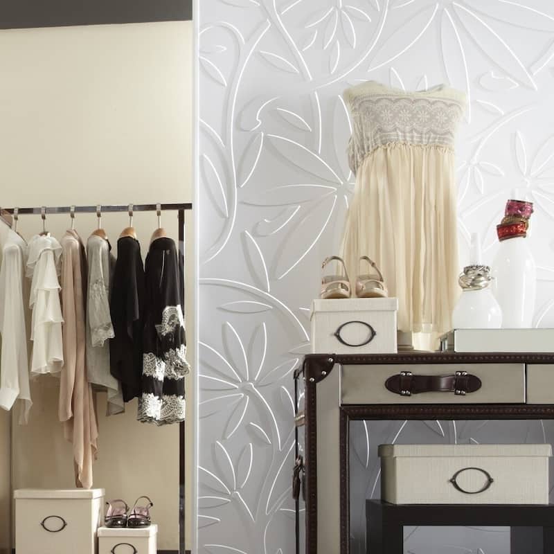 FASÄDE Audrey 4-foot x 8-foot PVC Wall Panel in Matte White