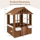preview thumbnail 3 of 7, Costway Outdoor Playhouse Wood Adventures Cottage with Serving - Natural + White - See Details